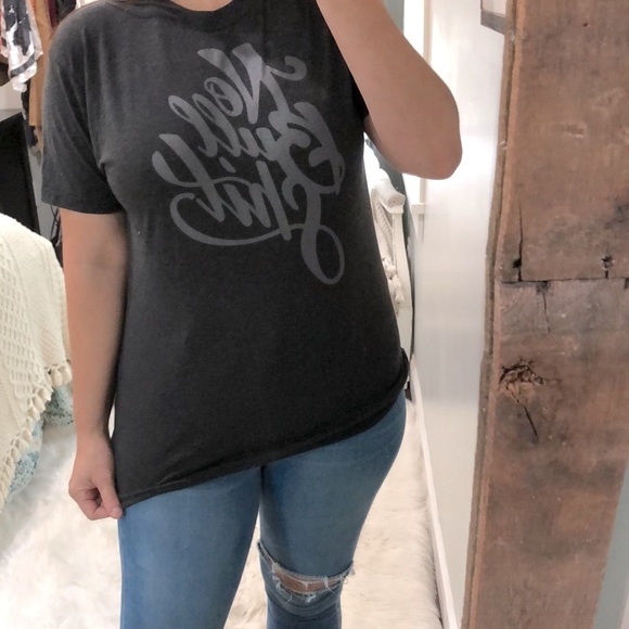 American Apparel size large grey No Bullsh** tee - Picture 2 of 5